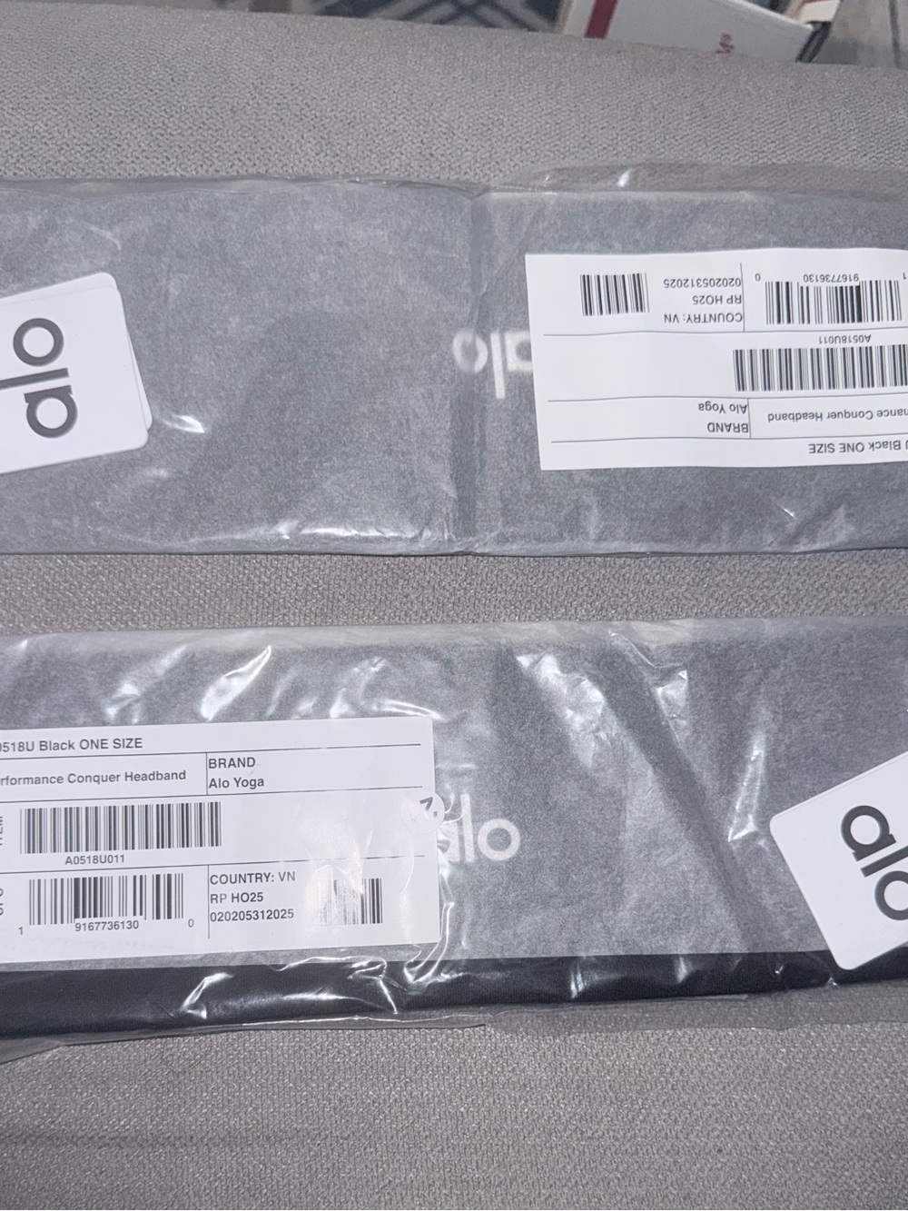 ALO Yoga Black Performance Conquer Headbands - Pack of 2